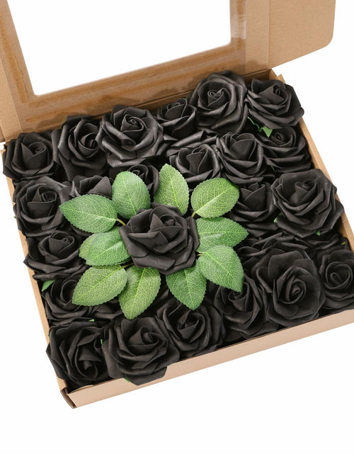 Load image into Gallery viewer, Yaqulen 60Pcs Artificial Foam Rose Flowers with Stems Red for Decorations
