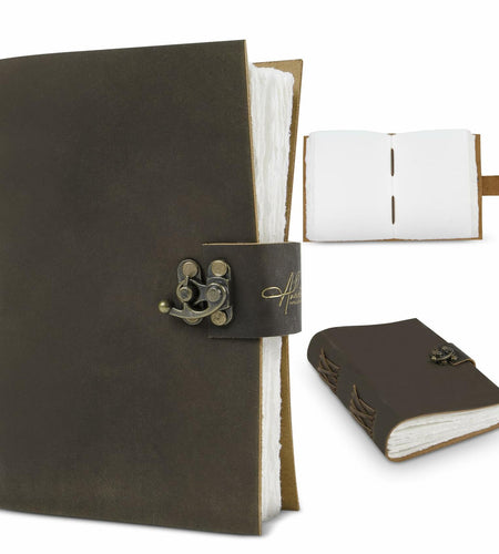Anecdotal Vintage Genuine Leather Journal 6x8 Brown 200 Pages Unlined