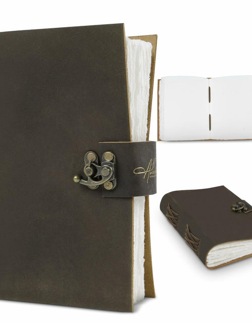 Load image into Gallery viewer, Anecdotal Vintage Genuine Leather Journal 6x8 Brown 200 Pages Unlined
