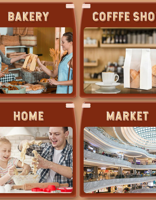 Load image into Gallery viewer, 30 Pack Reusable Brown Kraft Bread Bags with Window Tin Tie 9.3x4.7x1.9
