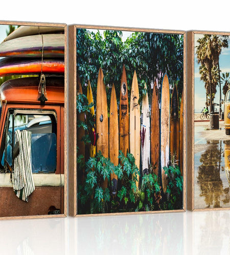 WYHLMTQ Bohemian Beach 3pcs Canvas Wall Art 12x16in Coastal Tropical
