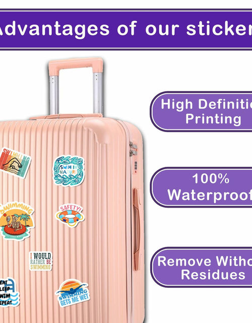 Load image into Gallery viewer, BIGZORO 50PCS Waterproof Swimming Stickers Decals Vinyl for Laptop Water Bottles
