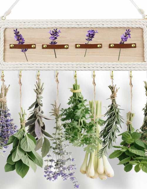 Load image into Gallery viewer, heiwinner Herb Drying Rack Hanging Rustic Wood 4-Compartment 15.7x5.9x0.59
