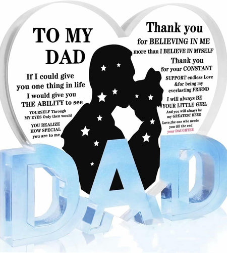 Fathers Day Gifts for Dad Plaque from Daughter - Ideal Birthday Christmas