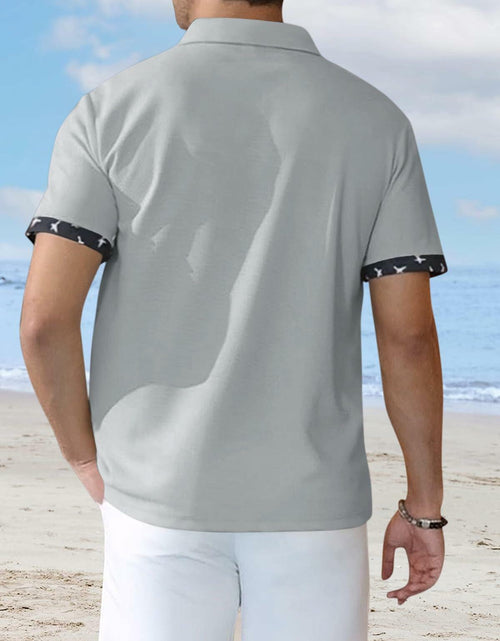 Load image into Gallery viewer, TRFIC Men's Casual Short Sleeve Button Down Shirt Grey Size 3X-Large
