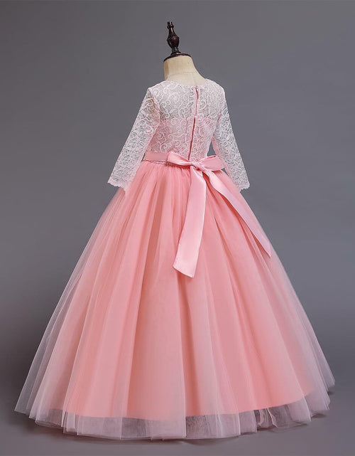 Load image into Gallery viewer, ABEHIK Flower Girls Lace Tulle Communion Dress Pink Size 2-3T
