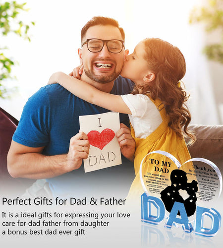 Fathers Day Gifts for Dad Plaque from Daughter - Ideal Birthday Christmas