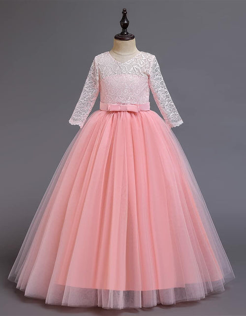 Load image into Gallery viewer, ABEHIK Flower Girls Lace Tulle Communion Dress Pink Size 2-3T
