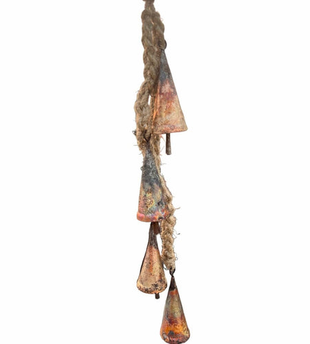 AYLIN OVERSEAS Wind Chime Christmas Bells 17in 4 Stainless Steel Rustic