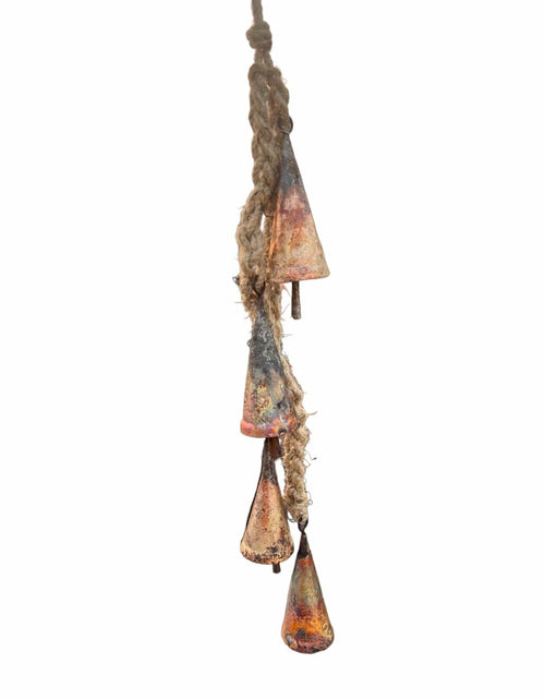 Load image into Gallery viewer, AYLIN OVERSEAS Wind Chime Christmas Bells 17in 4 Stainless Steel Rustic
