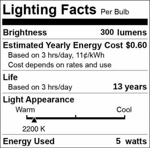 Load image into Gallery viewer, GoodBulb 5W E12 Clear Golden LED Chandelier Bulbs 2200K 300LM 6 Pack
