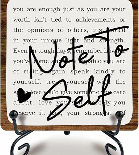 Ketsord 5x5 Black Gossip Wood Plaque Note To Self Inspirational Quote