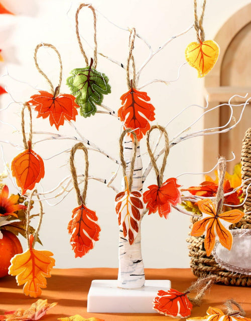 Load image into Gallery viewer, HunnmingRe 24 Pcs Thanksgiving Fall Felt Ornaments Maple Leaf Orange Decor
