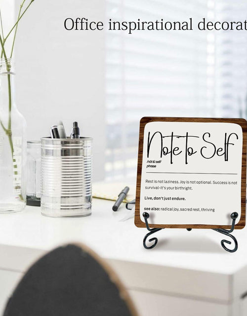 Load image into Gallery viewer, Ketsord 5x5 Black Gossip Wood Plaque Note To Self Inspirational Quote

