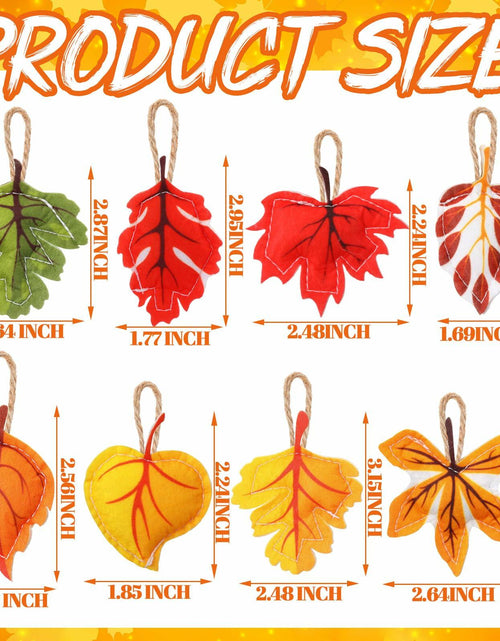 Load image into Gallery viewer, HunnmingRe 24 Pcs Thanksgiving Fall Felt Ornaments Maple Leaf Orange Decor
