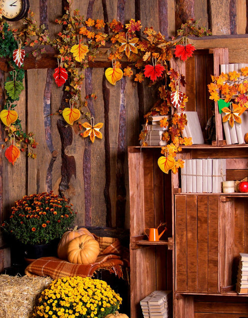 Load image into Gallery viewer, HunnmingRe 24 Pcs Thanksgiving Fall Felt Ornaments Maple Leaf Orange Decor
