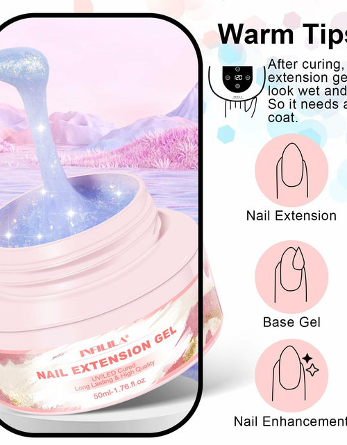 Load image into Gallery viewer, NXJ INFILILA Glitter Poly Nail Gel Baby Blue Thick Glossy Builder P07 15ML
