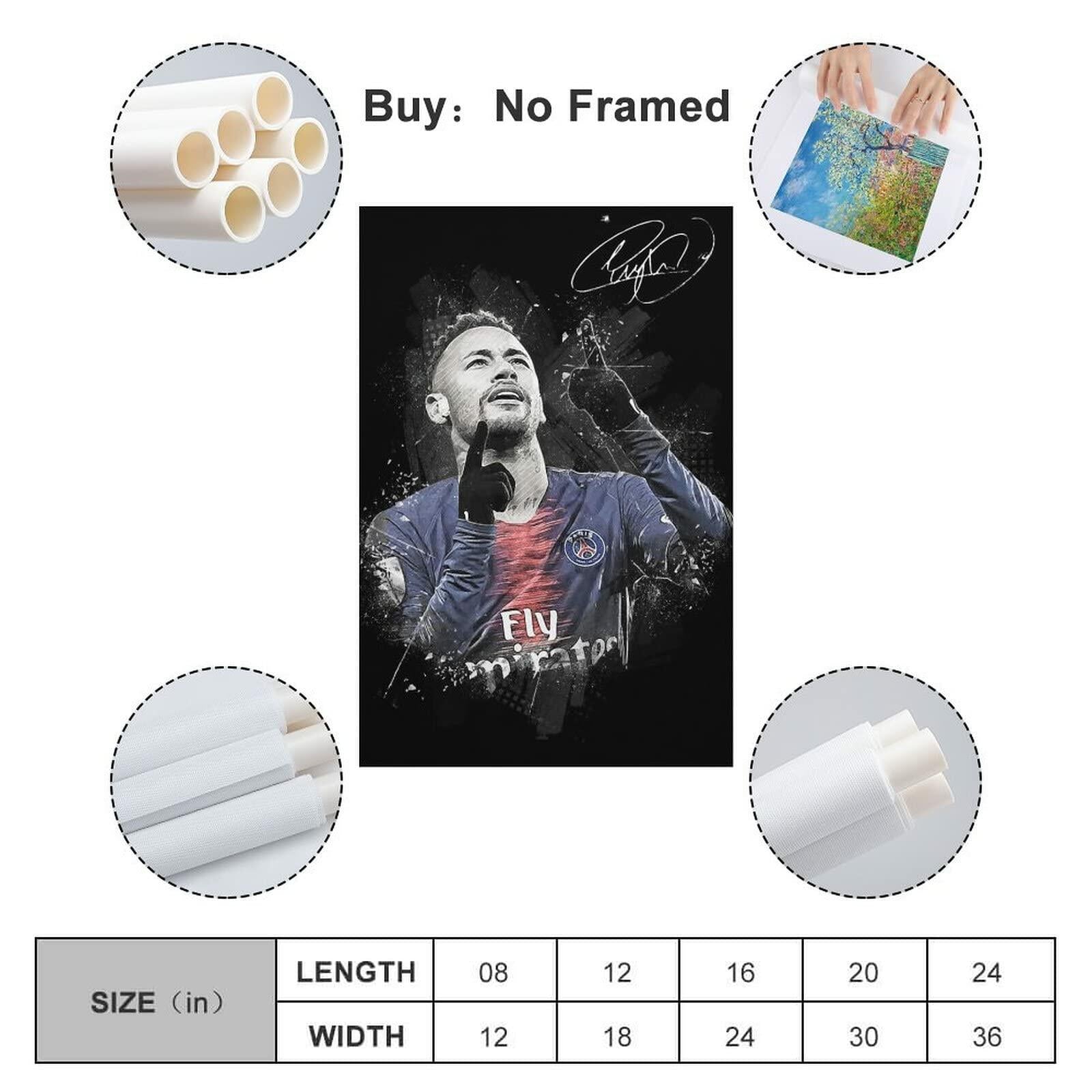 Generic Neymar Wall Art Canvas Print Poster 16x24inch Unframed