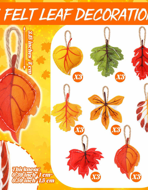 Load image into Gallery viewer, HunnmingRe 24 Pcs Thanksgiving Fall Felt Ornaments Maple Leaf Orange Decor

