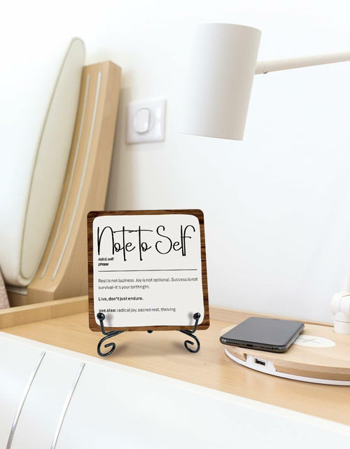 Load image into Gallery viewer, Ketsord 5x5 Black Gossip Wood Plaque Note To Self Inspirational Quote
