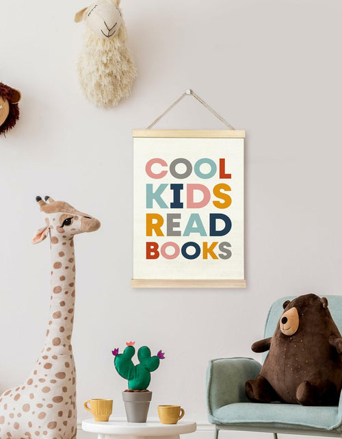 Load image into Gallery viewer, TAEDIN Kids Book Poster Hanger Frame Wooden Colorful 12x16 Space Theme

