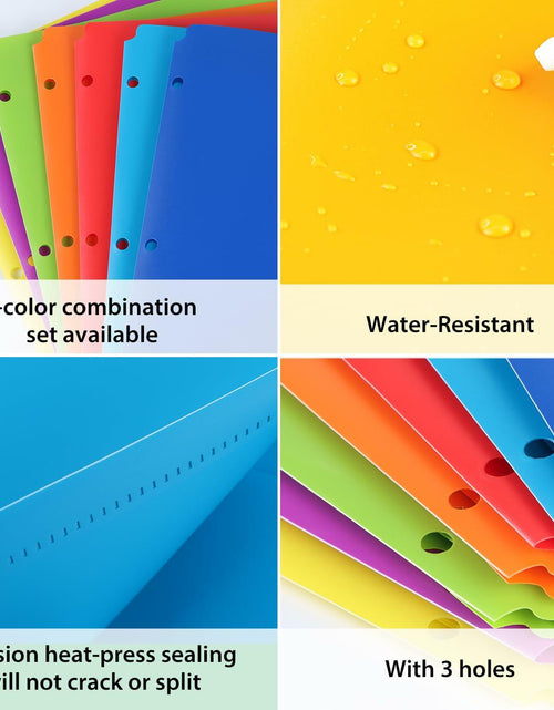 Load image into Gallery viewer, Aipker Plastic Folder with Pockets 3-Hole Punched 7 Pack Assorted Colors
