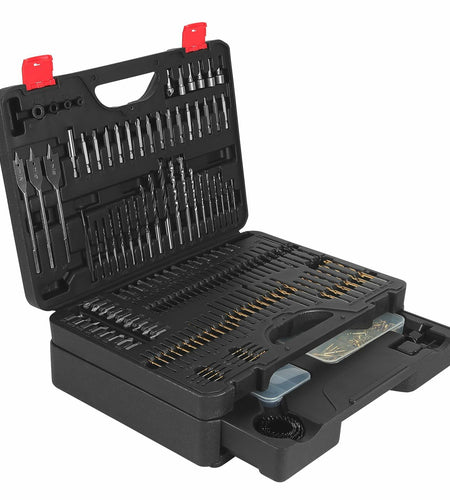 Wakuka 400 Pcs Drill Bit & Screwdriver Set Black High Speed Steel Titanium