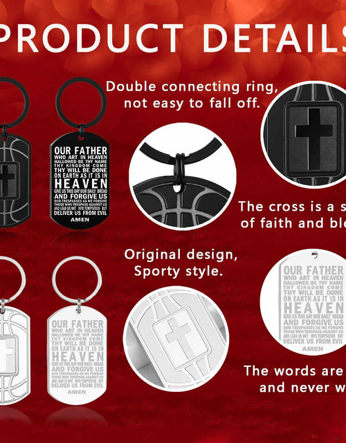 Load image into Gallery viewer, Miss Chipmunk Football Bible Verse Keychain Men Black Medium
