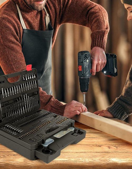 Load image into Gallery viewer, Wakuka 400 Pcs Drill Bit &amp; Screwdriver Set Black High Speed Steel Titanium
