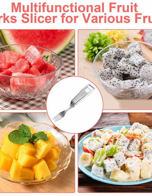 Load image into Gallery viewer, TAOTOP 2PCS Stainless Steel Watermelon Fork Slicer 2-in-1 Portable Silver
