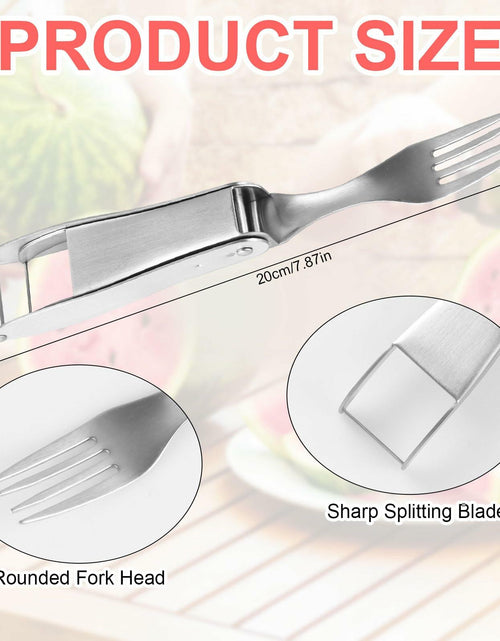 Load image into Gallery viewer, TAOTOP 2PCS Stainless Steel Watermelon Fork Slicer 2-in-1 Portable Silver
