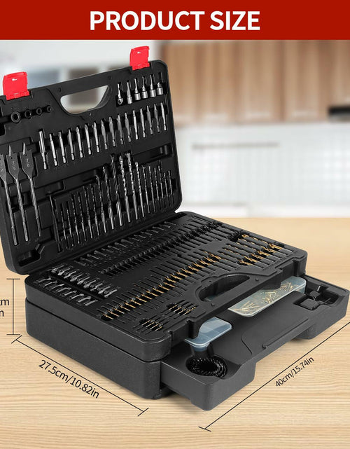 Load image into Gallery viewer, Wakuka 400 Pcs Drill Bit &amp; Screwdriver Set Black High Speed Steel Titanium
