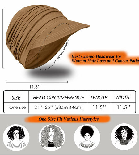 Wimnkuv Soft Bamboo Baseball Cap Women Chemo Hat Wine Red+Khaki One Size
