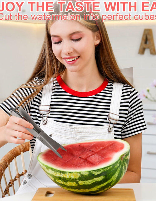 Load image into Gallery viewer, TAOTOP 2PCS Stainless Steel Watermelon Fork Slicer 2-in-1 Portable Silver
