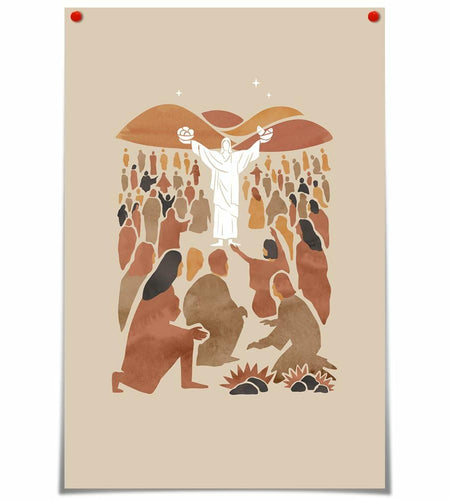 FBKDVC Christian Scripture Poster Jesus Feeds 5000 16x24in Unframed