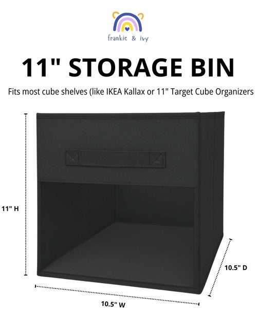 Load image into Gallery viewer, Frankie &amp; Ivy 11 Inch Clear Front Storage Bins Gray 6 Pack Fabric
