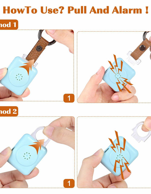 Load image into Gallery viewer, LE Sircut PA01 Leather Personal Alarm Keychain 130dB Rose Gold LED Flashlight
