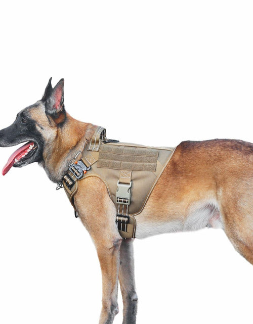 Load image into Gallery viewer, ICEFANG GN1 Reflective Tactical Dog Harness MOLLE Brown Pack of 1 Size XL
