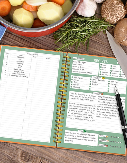 Load image into Gallery viewer, Alltree Recipe Notebook Spiral Organizer 15 Tabs 120 Pages Black 5.5x8.5
