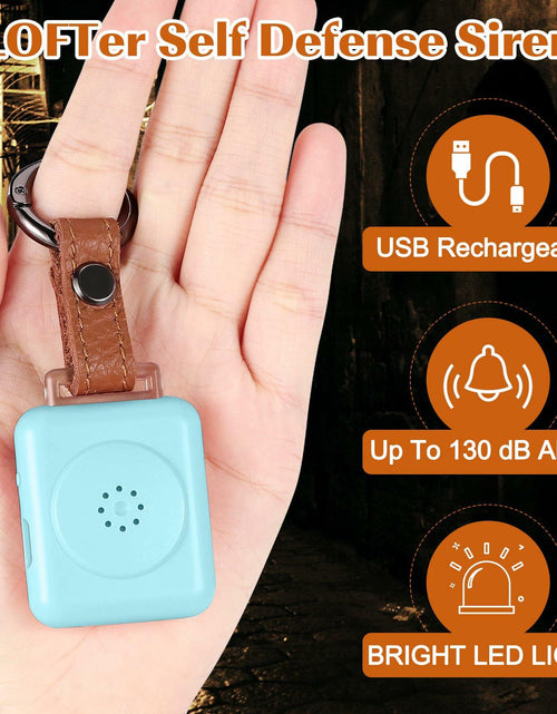 Load image into Gallery viewer, LE Sircut PA01 Leather Personal Alarm Keychain 130dB Rose Gold LED Flashlight
