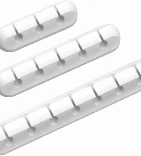 INCHOR Cord Organizer White Silicone 3-Pack Cable Clips (7,5,3 Slots)