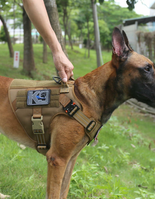 Load image into Gallery viewer, ICEFANG GN1 Reflective Tactical Dog Harness MOLLE Brown Pack of 1 Size XL
