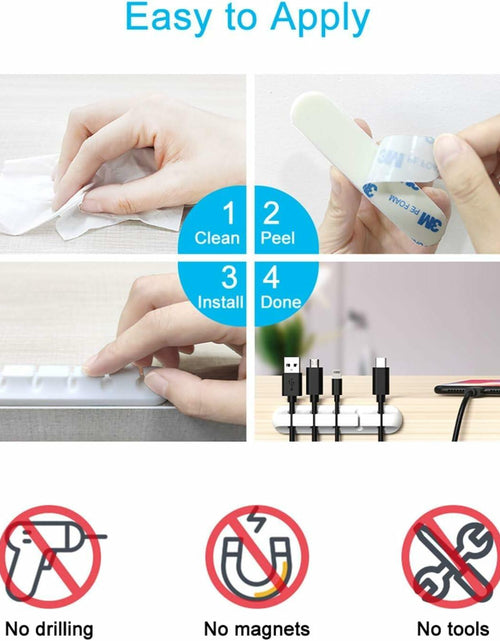 Load image into Gallery viewer, INCHOR Cord Organizer White Silicone 3-Pack Cable Clips (7,5,3 Slots)
