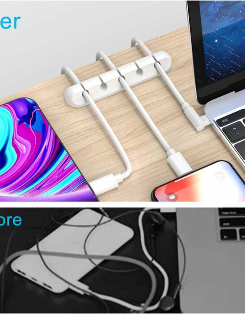 Load image into Gallery viewer, INCHOR Cord Organizer White Silicone 3-Pack Cable Clips (7,5,3 Slots)
