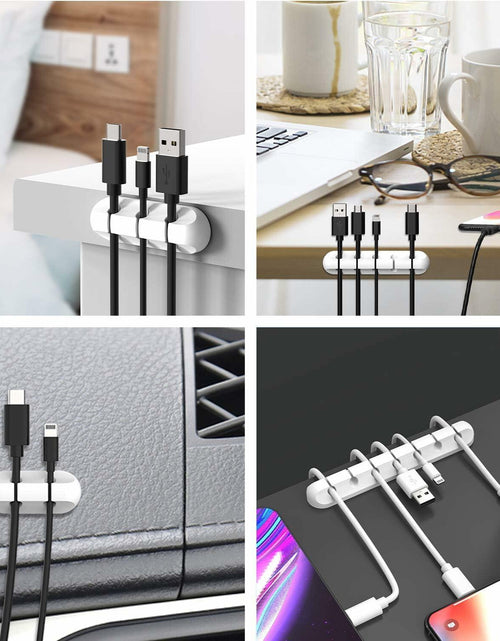 Load image into Gallery viewer, INCHOR Cord Organizer White Silicone 3-Pack Cable Clips (7,5,3 Slots)
