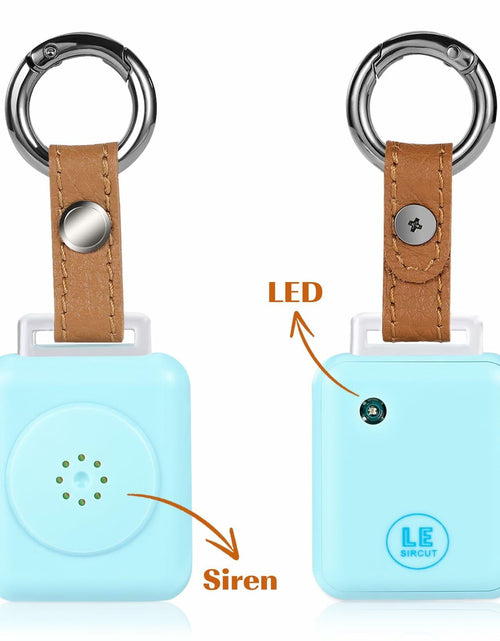 Load image into Gallery viewer, LE Sircut PA01 Leather Personal Alarm Keychain 130dB Rose Gold LED Flashlight
