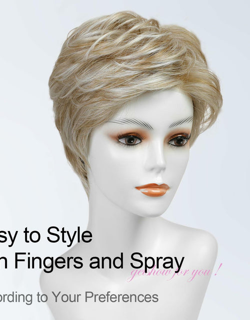 Load image into Gallery viewer, Getshow Mono Top Synthetic Lace Front Wig Layered Hair Light Mixed Blonde
