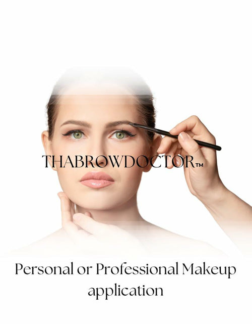 Load image into Gallery viewer, THABROWDOCTOR Makeup Brush Set 2pc Angled Flat Edge Synthetic Black White

