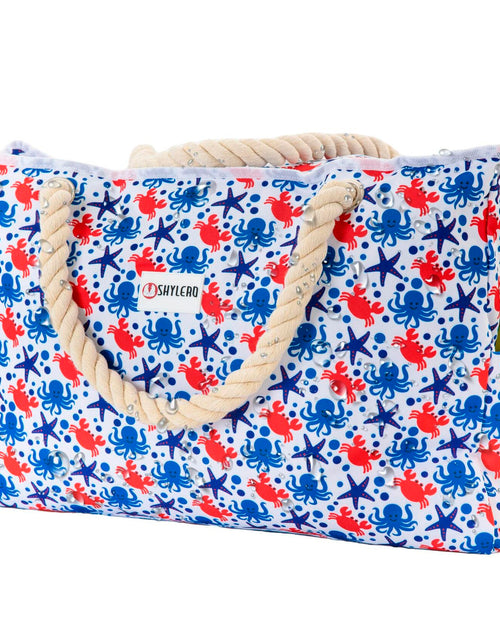 Load image into Gallery viewer, SHYLERO Waterproof Beach Tote Bag with Airtight Pouch &amp; Key Holder L22xH15xW6
