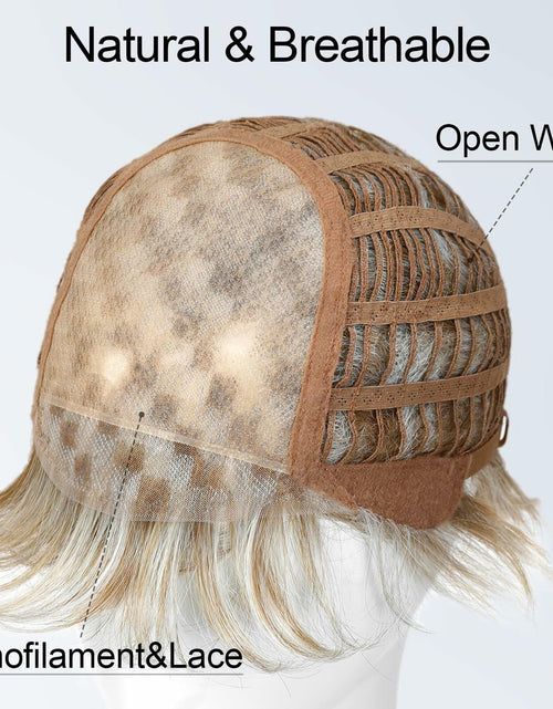 Load image into Gallery viewer, Getshow Mono Top Synthetic Lace Front Wig Layered Hair Light Mixed Blonde
